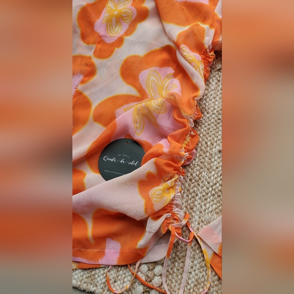 NWTO Quanta du Soleil Jacqueline Shirt Dress Sheer Pattern Asymmetrical - Small - Picture 11 of 11